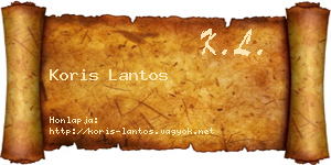 Koris Lantos névjegykártya
